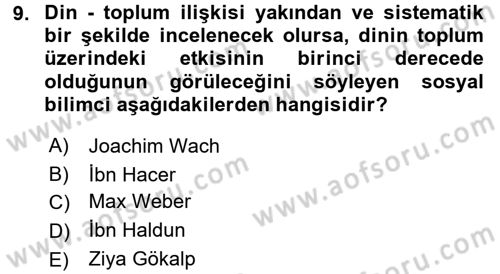 Topluma Hizmet Eğitimi Dersi 2016 - 2017 Yılı (Vize) Ara Sınav Soruları 9. Soru