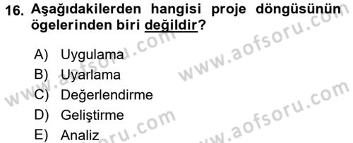 Topluma Hizmet Eğitimi Dersi 2016 - 2017 Yılı (Final) Dönem Sonu Sınav Soruları 16. Soru