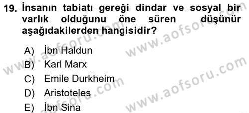 Topluma Hizmet Eğitimi Dersi 2016 - 2017 Yılı (Final) Dönem Sonu Sınav Soruları 19. Soru
