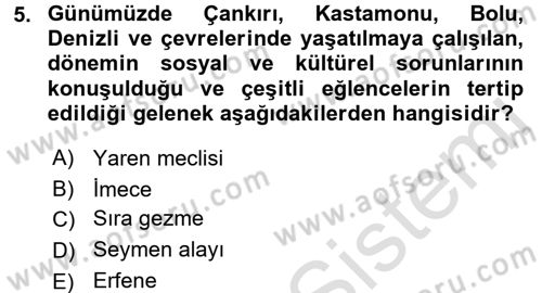 Topluma Hizmet Eğitimi Dersi 2016 - 2017 Yılı (Final) Dönem Sonu Sınav Soruları 5. Soru