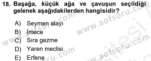 Topluma Hizmet Eğitimi Dersi 2017 - 2018 Yılı 3 Ders Sınav Soruları 18. Soru