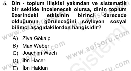 Topluma Hizmet Eğitimi Dersi 2017 - 2018 Yılı 3 Ders Sınav Soruları 5. Soru