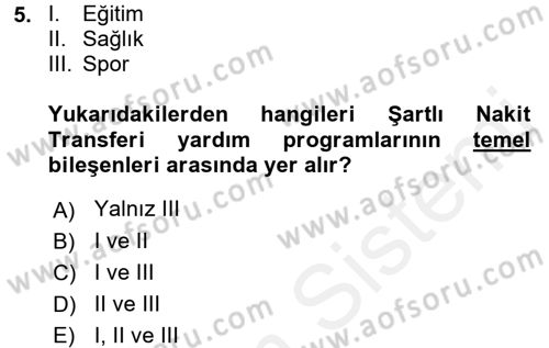Topluma Hizmet Eğitimi Dersi 2017 - 2018 Yılı (Vize) Ara Sınav Soruları 5. Soru