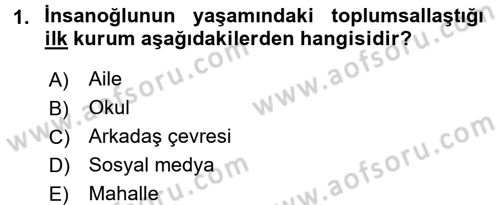 Topluma Hizmet Eğitimi Dersi 2017 - 2018 Yılı (Final) Dönem Sonu Sınav Soruları 1. Soru