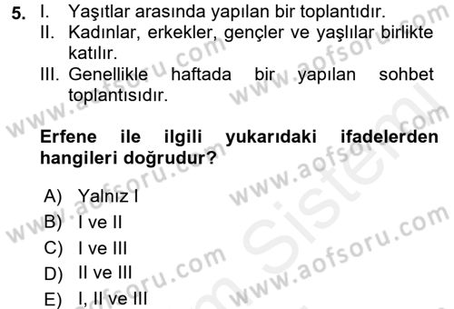 Topluma Hizmet Eğitimi Dersi 2017 - 2018 Yılı (Final) Dönem Sonu Sınav Soruları 5. Soru
