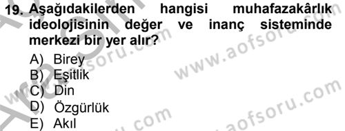 Sosyolojiye Giriş Dersi 2012 - 2013 Yılı (Vize) Ara Sınav Soruları 19. Soru