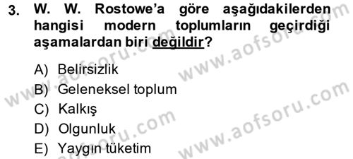 Sosyolojiye Giriş Dersi 2013 - 2014 Yılı (Final) Dönem Sonu Sınav Soruları 3. Soru