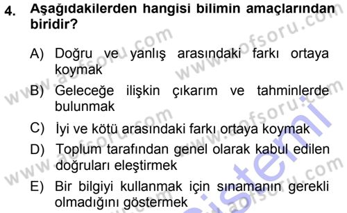 Sosyolojiye Giriş Dersi 2014 - 2015 Yılı (Vize) Ara Sınav Soruları 4. Soru