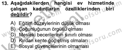 Sosyolojiye Giriş Dersi 2014 - 2015 Yılı (Final) Dönem Sonu Sınav Soruları 13. Soru