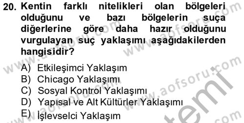 Sosyolojiye Giriş Dersi 2014 - 2015 Yılı (Final) Dönem Sonu Sınav Soruları 20. Soru