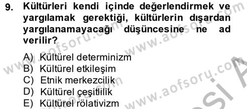Sosyolojiye Giriş Dersi 2014 - 2015 Yılı (Final) Dönem Sonu Sınav Soruları 9. Soru