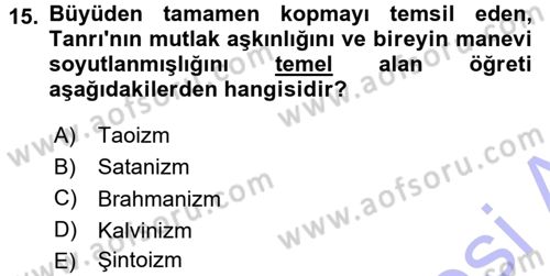Sosyolojiye Giriş Dersi 2015 - 2016 Yılı (Final) Dönem Sonu Sınav Soruları 15. Soru