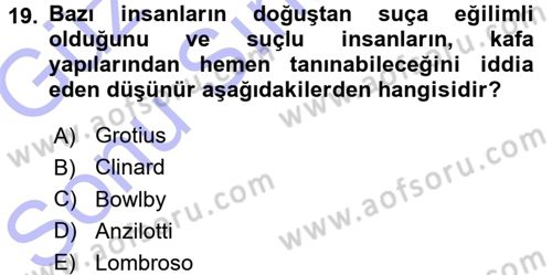 Sosyolojiye Giriş Dersi 2015 - 2016 Yılı (Final) Dönem Sonu Sınav Soruları 19. Soru