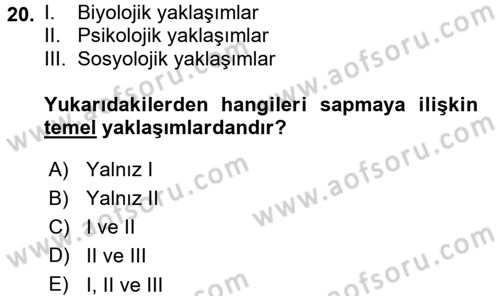 Sosyolojiye Giriş Dersi 2015 - 2016 Yılı (Final) Dönem Sonu Sınav Soruları 20. Soru