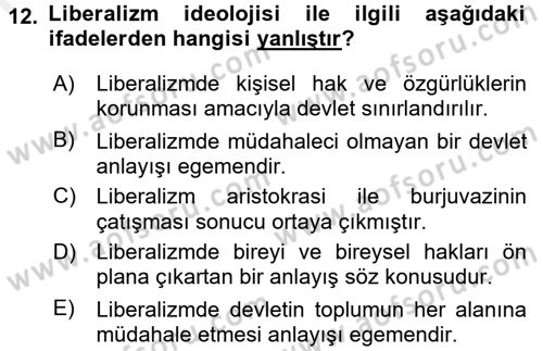 Sosyolojiye Giriş Dersi 2015 - 2016 Yılı Tek Ders Sınav Soruları 12. Soru