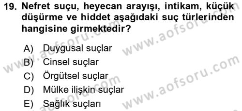 Sosyolojiye Giriş Dersi 2015 - 2016 Yılı Tek Ders Sınav Soruları 19. Soru