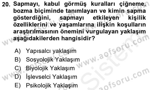 Sosyolojiye Giriş Dersi 2015 - 2016 Yılı Tek Ders Sınav Soruları 20. Soru