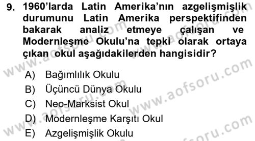 Sosyolojiye Giriş Dersi 2015 - 2016 Yılı Tek Ders Sınav Soruları 9. Soru