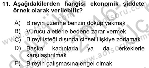 Sosyolojiye Giriş Dersi 2016 - 2017 Yılı 3 Ders Sınav Soruları 11. Soru