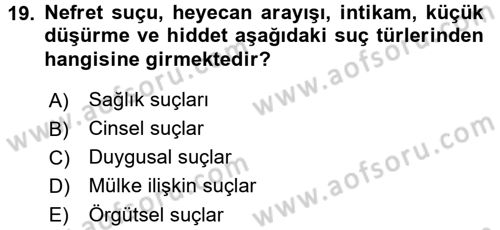 Sosyolojiye Giriş Dersi 2016 - 2017 Yılı 3 Ders Sınav Soruları 19. Soru