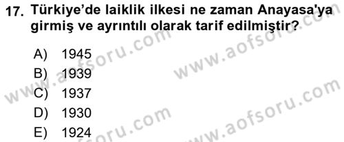 Sosyolojiye Giriş Dersi 2018 - 2019 Yılı 3 Ders Sınav Soruları 17. Soru