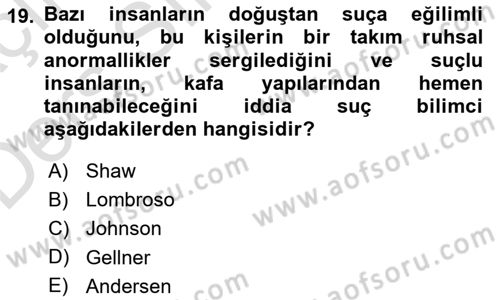 Sosyolojiye Giriş Dersi 2018 - 2019 Yılı 3 Ders Sınav Soruları 19. Soru