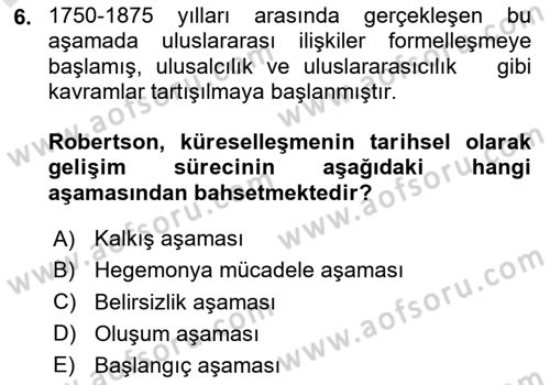 Sosyolojiye Giriş Dersi 2018 - 2019 Yılı 3 Ders Sınav Soruları 6. Soru