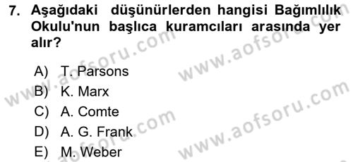 Sosyolojiye Giriş Dersi 2018 - 2019 Yılı 3 Ders Sınav Soruları 7. Soru