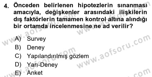 Sosyolojiye Giriş Dersi 2019 - 2020 Yılı (Vize) Ara Sınav Soruları 4. Soru