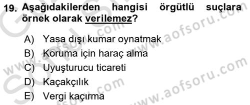 Sosyolojiye Giriş Dersi 2019 - 2020 Yılı (Final) Dönem Sonu Sınav Soruları 19. Soru