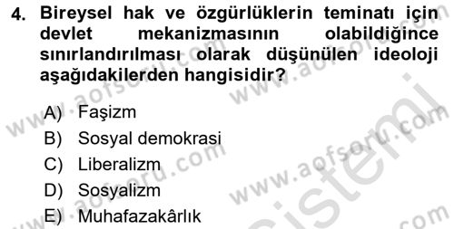 Sosyolojiye Giriş Dersi 2019 - 2020 Yılı (Final) Dönem Sonu Sınav Soruları 4. Soru