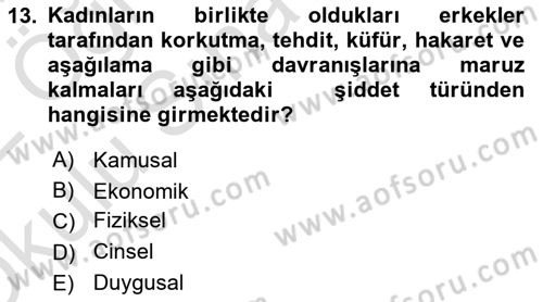 Sosyolojiye Giriş Dersi 2021 - 2022 Yılı Yaz Okulu Sınav Soruları 13. Soru