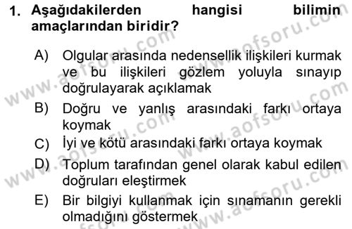 Sosyolojiye Giriş Dersi 2022 - 2023 Yılı Yaz Okulu Sınav Soruları 1. Soru