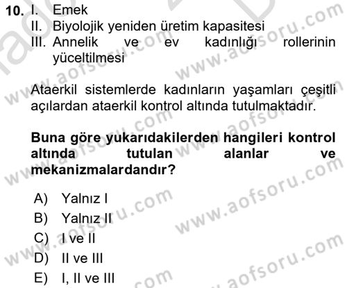 Sosyolojiye Giriş Dersi 2023 - 2024 Yılı (Final) Dönem Sonu Sınav Soruları 10. Soru