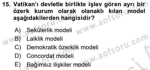 Sosyolojiye Giriş Dersi 2023 - 2024 Yılı (Final) Dönem Sonu Sınav Soruları 15. Soru