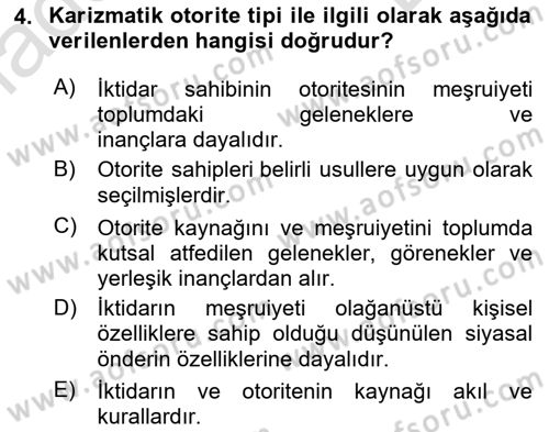 Sosyolojiye Giriş Dersi 2023 - 2024 Yılı (Final) Dönem Sonu Sınav Soruları 4. Soru