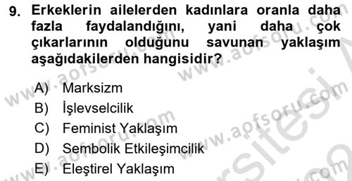 Sosyolojiye Giriş Dersi 2023 - 2024 Yılı (Final) Dönem Sonu Sınav Soruları 9. Soru