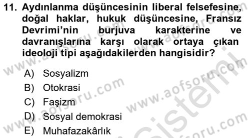 Sosyolojiye Giriş Dersi 2023 - 2024 Yılı Yaz Okulu Sınav Soruları 11. Soru