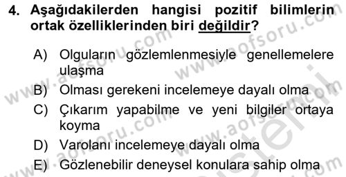 Sosyolojiye Giriş Dersi 2024 - 2025 Yılı (Vize) Ara Sınav Soruları 4. Soru