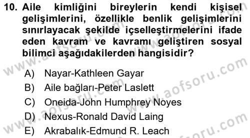 Sosyolojiye Giriş Dersi 2024 - 2025 Yılı (Final) Dönem Sonu Sınav Soruları 10. Soru