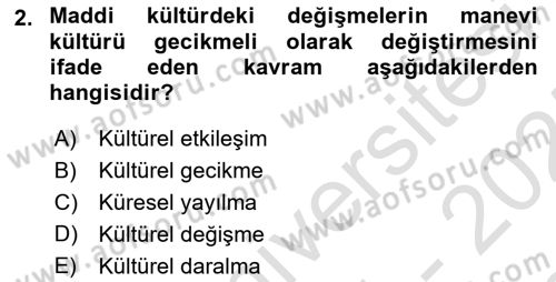 Sosyolojiye Giriş Dersi 2024 - 2025 Yılı (Final) Dönem Sonu Sınav Soruları 2. Soru