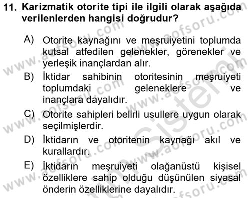 Sosyolojiye Giriş Dersi 2024 - 2025 Yılı Yaz Okulu Sınav Soruları 11. Soru