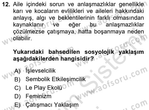 Sosyolojiye Giriş Dersi 2025 - 2026 Yılı (Final) Dönem Sonu Sınav Soruları 12. Soru