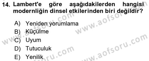Sosyolojiye Giriş Dersi 2025 - 2026 Yılı (Final) Dönem Sonu Sınav Soruları 14. Soru