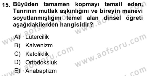 Sosyolojiye Giriş Dersi 2025 - 2026 Yılı (Final) Dönem Sonu Sınav Soruları 15. Soru