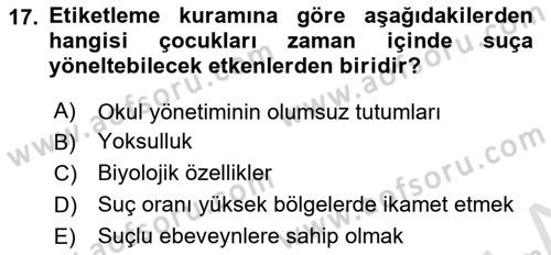 Sosyolojiye Giriş Dersi 2025 - 2026 Yılı (Final) Dönem Sonu Sınav Soruları 17. Soru