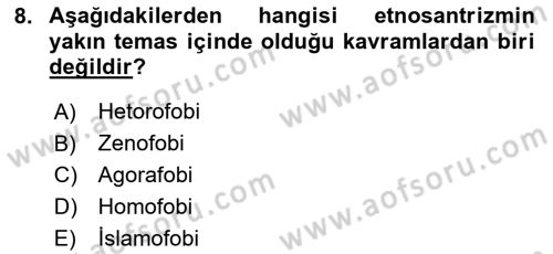 Sosyolojiye Giriş Dersi 2025 - 2026 Yılı (Final) Dönem Sonu Sınav Soruları 8. Soru