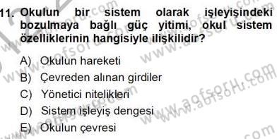 Eğitim Sosyolojisi Dersi 2012 - 2013 Yılı (Final) Dönem Sonu Sınav Soruları 11. Soru
