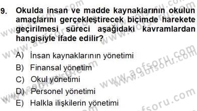Eğitim Sosyolojisi Dersi 2012 - 2013 Yılı (Final) Dönem Sonu Sınav Soruları 9. Soru