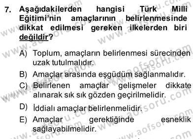 Eğitim Sosyolojisi Dersi Ara Sınavı Deneme Sınav Soruları 7. Soru